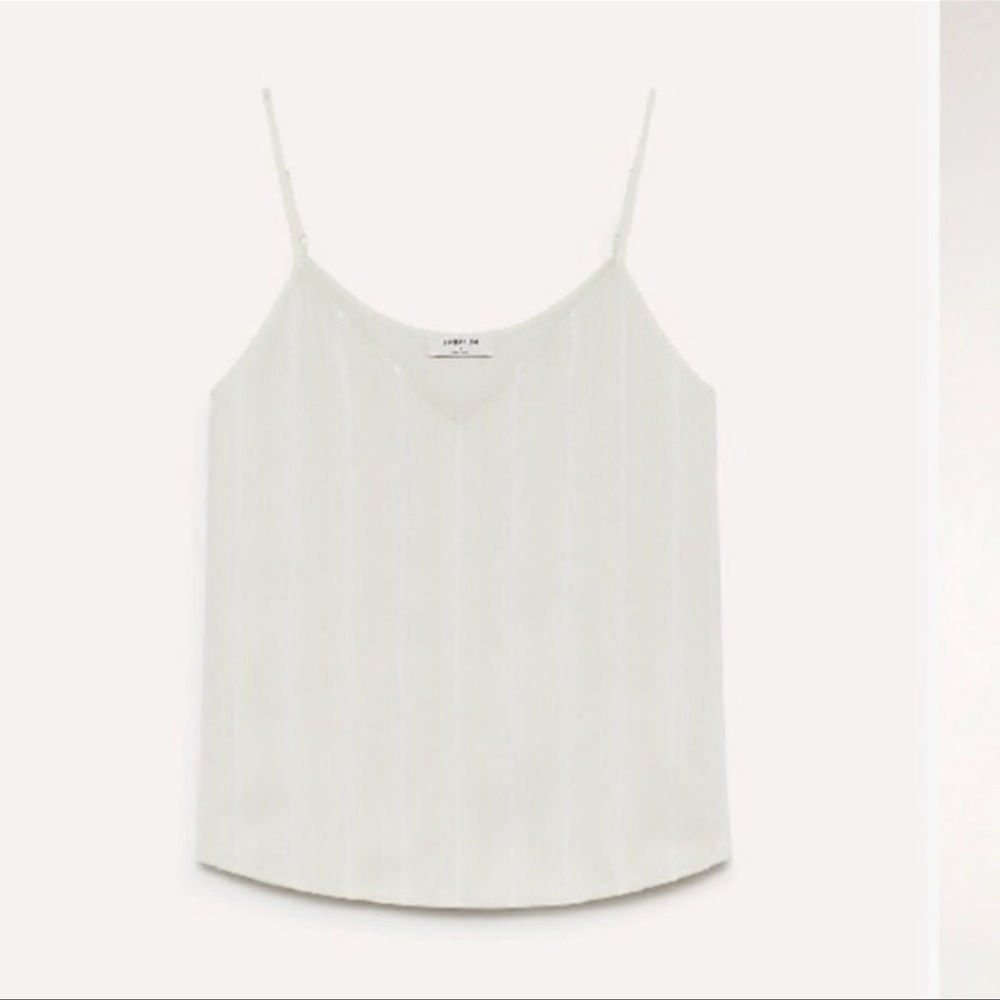 Aritzia Babaton Everly Pinstriped Cream Tank Camisole